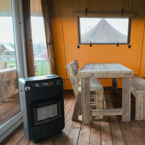 TENTE TOILE ET BOIS 5 personnes - Tente tribu avec sanitaires privés