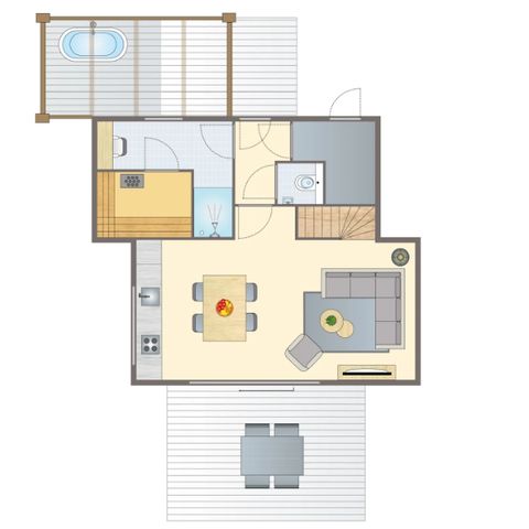 Bungalow 4 personnes - 4-persoons wellness bungalow