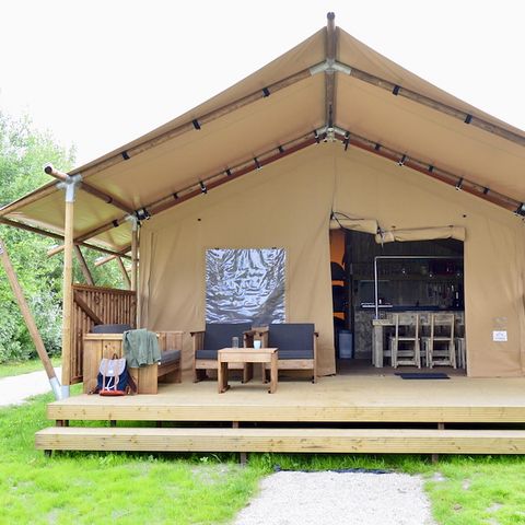 Tente en toile et en bois 5 personnes