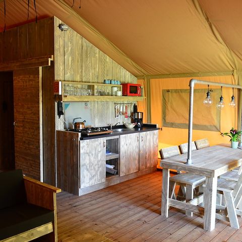 Tente en toile et en bois 6 personnes