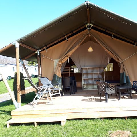 Tente en toile et en bois 6 personnes - Tente safari
