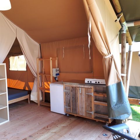 Tente en toile et en bois 6 personnes - Tente safari