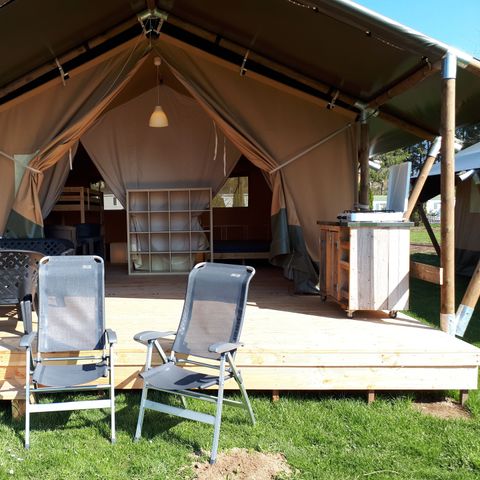 Tente en toile et en bois 6 personnes - Tente safari