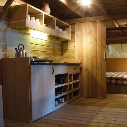 Tente en toile et en bois 4 personnes - Pavillon de luxe pour le safari
