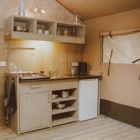 Tente en toile et en bois 6 personnes - Luxe