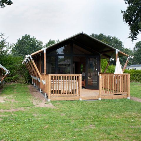 Tente en toile et en bois 4 personnes - Petite maison safari
