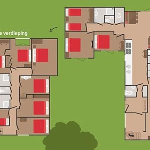 Hébergement pour groupe 24 personnes - 2Villa de groupe