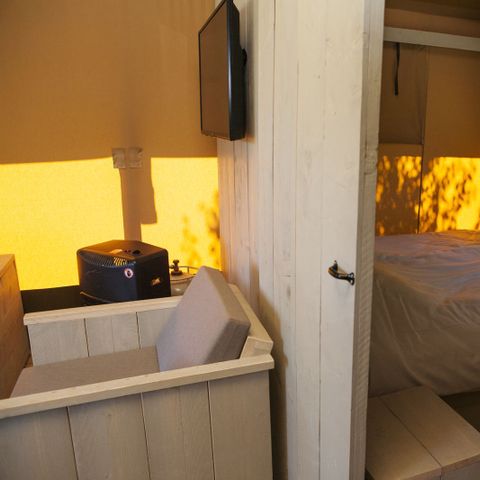 TENTE TOILE ET BOIS 8 personnes - Maison safari de luxe