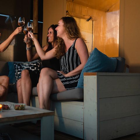 Tente en toile et en bois 8 personnes - Maison safari de luxe