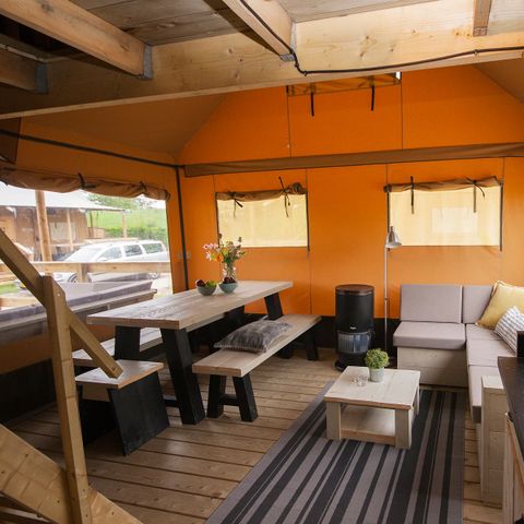Tente en toile et en bois 5 personnes - Rose des dunes