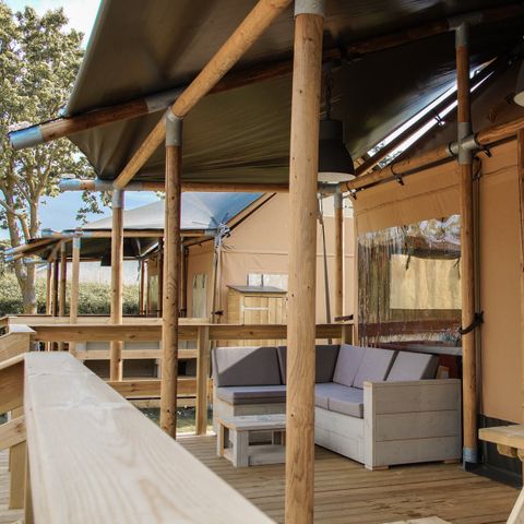 Tente en toile et en bois 5 personnes - Rose des dunes