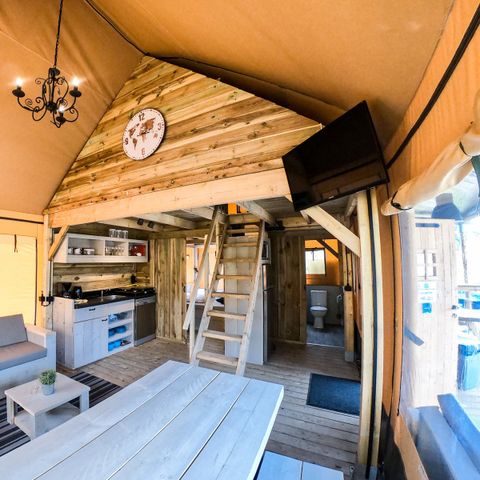 Tente en toile et en bois 5 personnes - Rose des dunes
