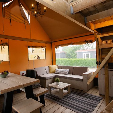 Tente en toile et en bois 5 personnes - Rose des dunes