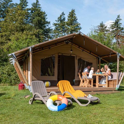 Tente en toile et en bois 5 personnes - le Reeënsprong (3+2)