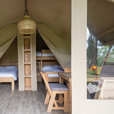 Tente en toile et en bois 5 personnes - le Reeënsprong (3+2)