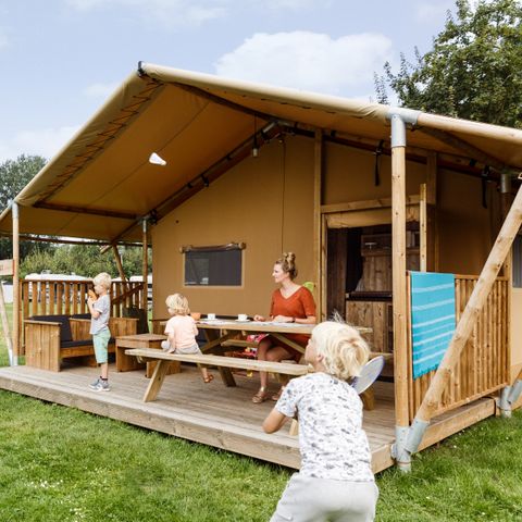 Tente en toile et en bois 5 personnes - Bois