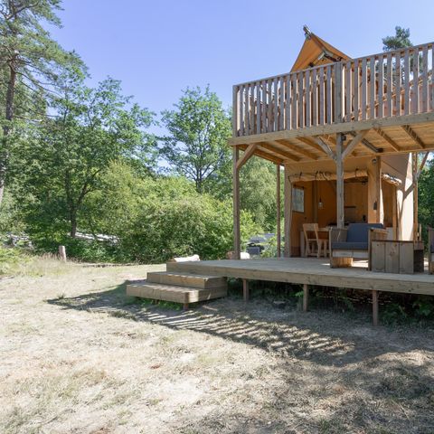 Tente en toile et en bois 2 personnes - L'étoile polaire