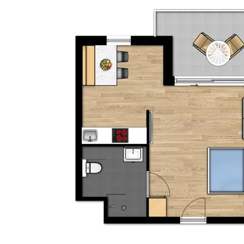 APPARTEMENT 2 personnes - Essentiel - Lit double - Adapté aux personnes handicapées
