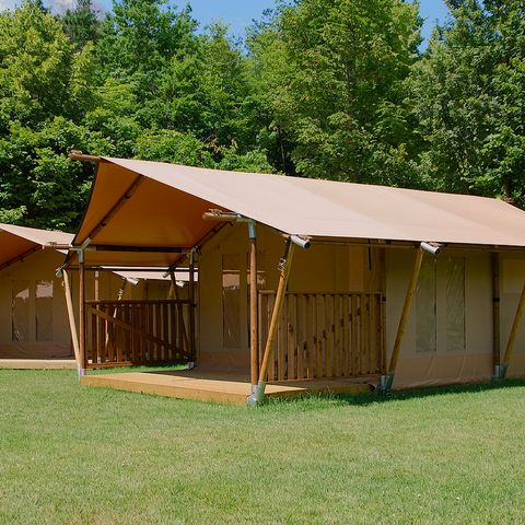 Tente en toile et en bois 5 personnes - Tente safari