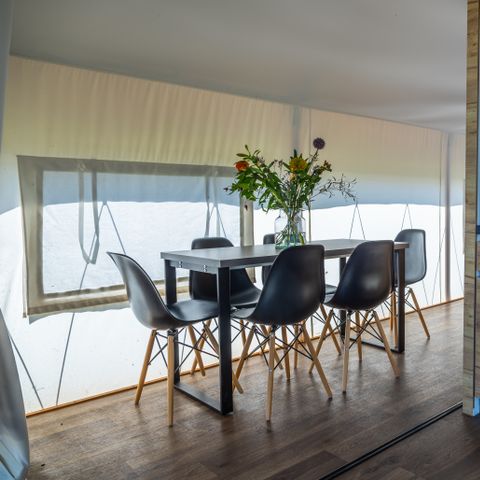 TENTE TOILE ET BOIS 6 personnes - Tente de glamping Bord de mer Luxe 6