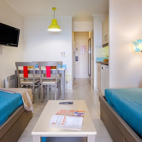 Studio 5 personnes - 1 coin - Nuit - Terrasse ou balcon
