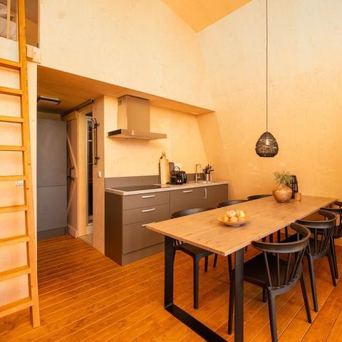 Tente en toile et en bois 3 personnes - Suite de tentes XL avec sanitaires privés