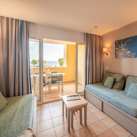 Appartement 4 personnes - 1 chambre - Terrasse ou balcon - Vue sur la mer - Climatisé