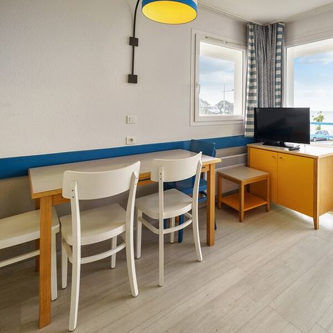 Studio 4 personnes - 1 coin - Nuit - Balcon - Vue mer