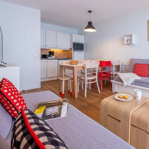 Appartement 6 personnes - 1 chambre - 1 coin - Nuit - Vue montagne