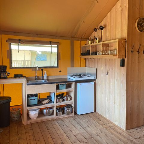 Tente en toile et en bois 5 personnes