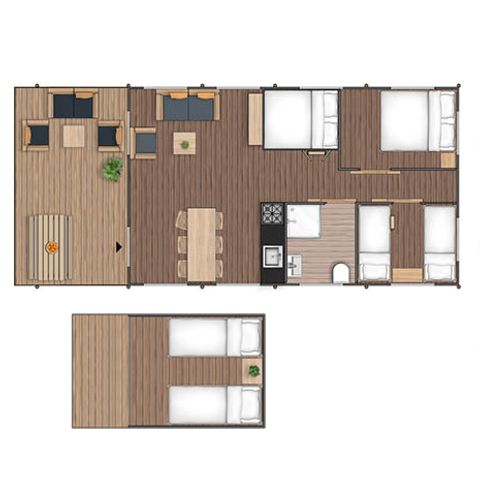 TENTE TOILE ET BOIS 8 personnes - Tente safari Premium