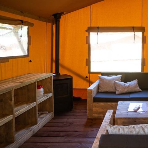 Tente en toile et en bois 5 personnes - Safari lodge Deluxe
