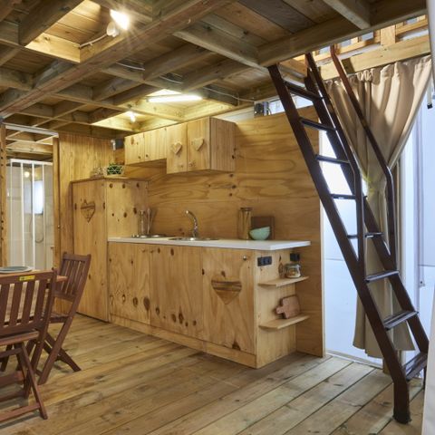 Tente en toile et en bois 6 personnes - Airlodge 2.0 Family Hot tub