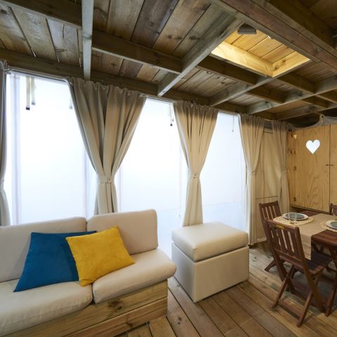 Tente en toile et en bois 6 personnes - Airlodge 2.0 Family Hot tub