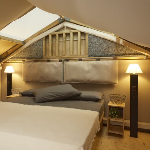 Tente en toile et en bois 6 personnes - Airlodge 2.0 Family Hot tub