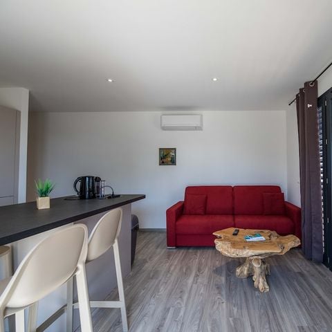 APPARTEMENT 4 personnes - - 1 chambre - Climatisation - Grande terrasse - vue dégagée