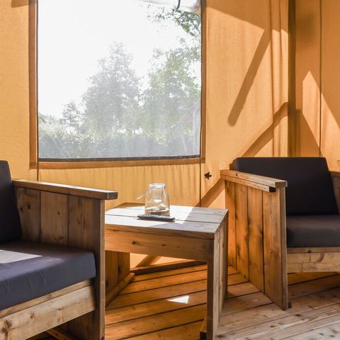 Tente en toile et en bois 6 personnes - Tente safari