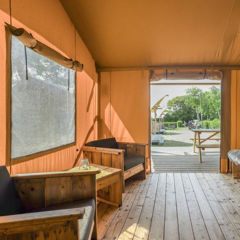 Tente en toile et en bois 6 personnes - Tente safari