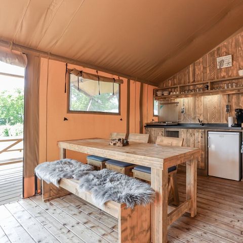 Tente en toile et en bois 6 personnes - Tente safari