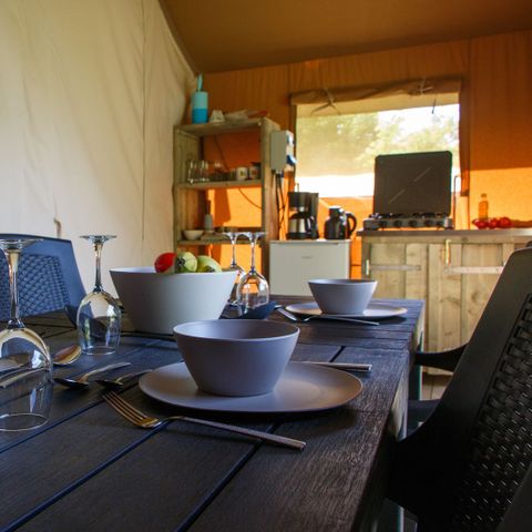 Tente en toile et en bois 6 personnes
