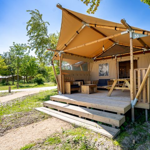Tente en toile et en bois 6 personnes