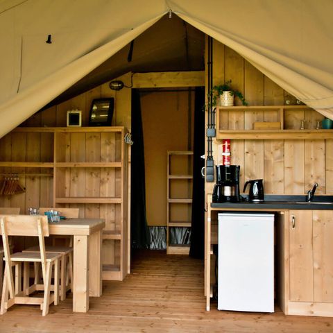 Tente en toile et en bois 4 personnes - Safari lodge 4 pers