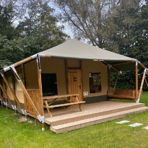 Tente en toile et en bois 6 personnes - Famille Glamping