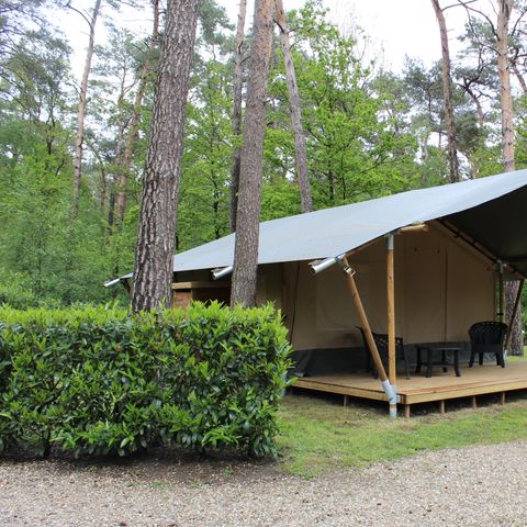 TENTE TOILE ET BOIS 4 personnes - y compris les installations sanitaires