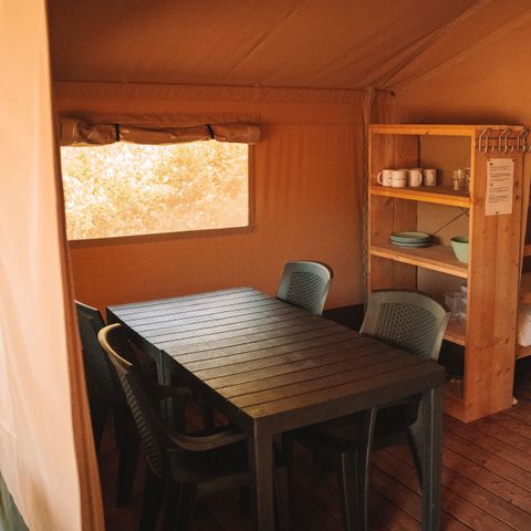 TENTE TOILE ET BOIS 6 personnes - avec bain à remous