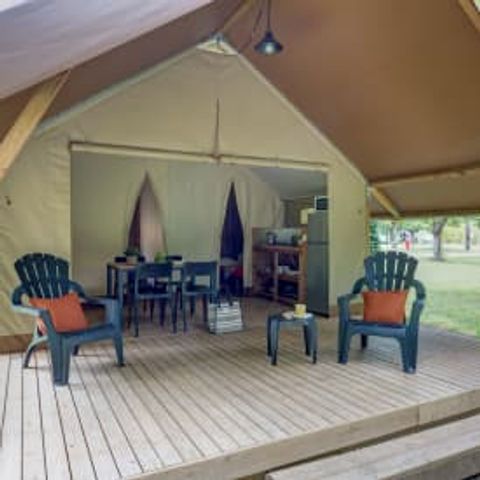 Tente en toile et en bois 5 personnes - Tente Wood 5p 2ch **