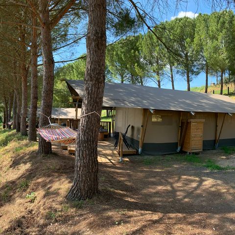 Tente en toile et en bois 6 personnes - y compris les installations sanitaires