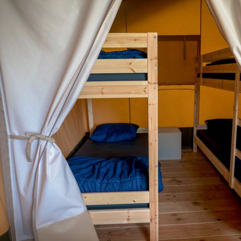 TENTE TOILE ET BOIS 6 personnes - Camping Vallee de L'Our - Tente Safari 6 personnes avec sanitaires