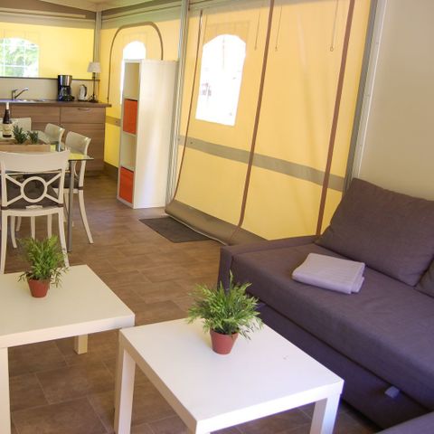 Tente en toile et en bois 8 personnes - Tente Glamping Cahors