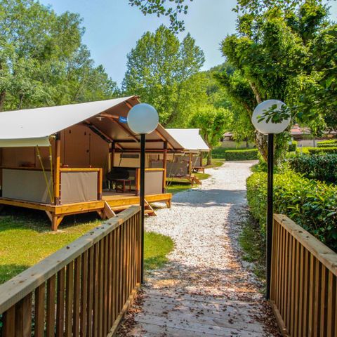 Tente en toile et en bois 5 personnes - Lodgetent Gourdon
